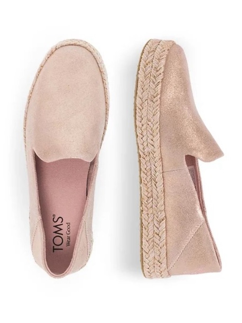 Canvas Espadrille Casual Carolina TOMS Dusty Pink 6.5